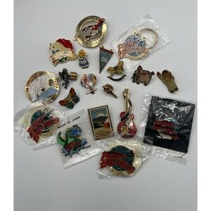 VTG Lapel Pin Lot Hard Rock Cafe Planet Hollywood CSX Alaska Ohio Vermont Rome